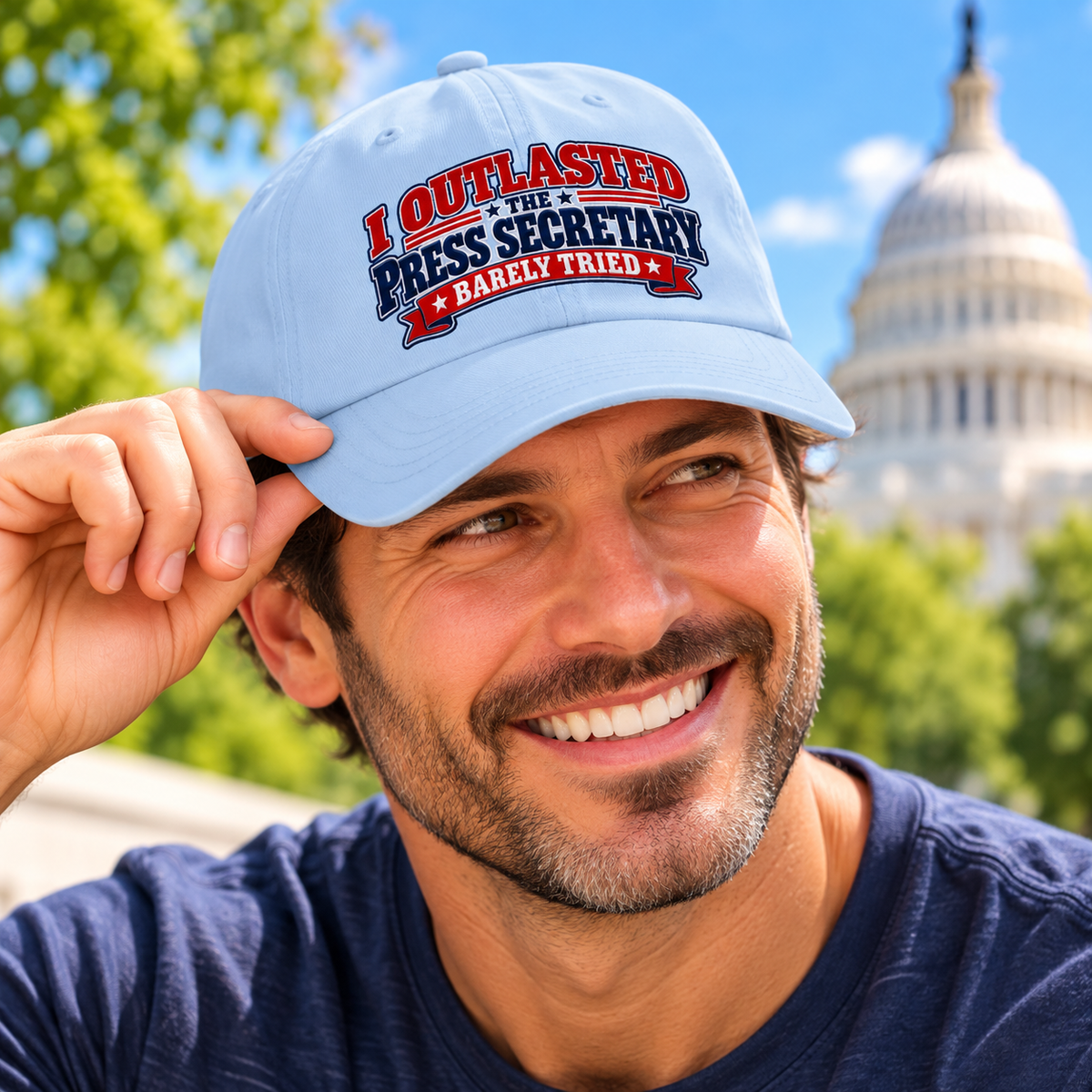 I Outlasted the Press Secretary, Barely Tried | Political Humor Dad Hat
