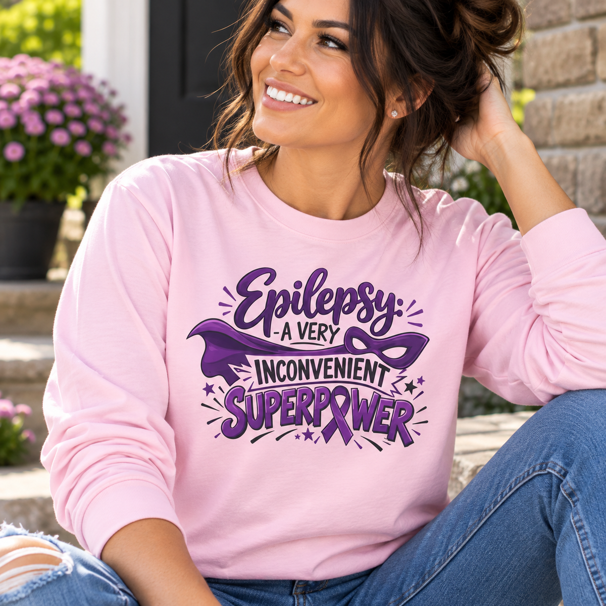 Epilepsy: A Very Inconvenient Superpower Long Sleeve Shirt | Funny Epilepsy Awareness Tee