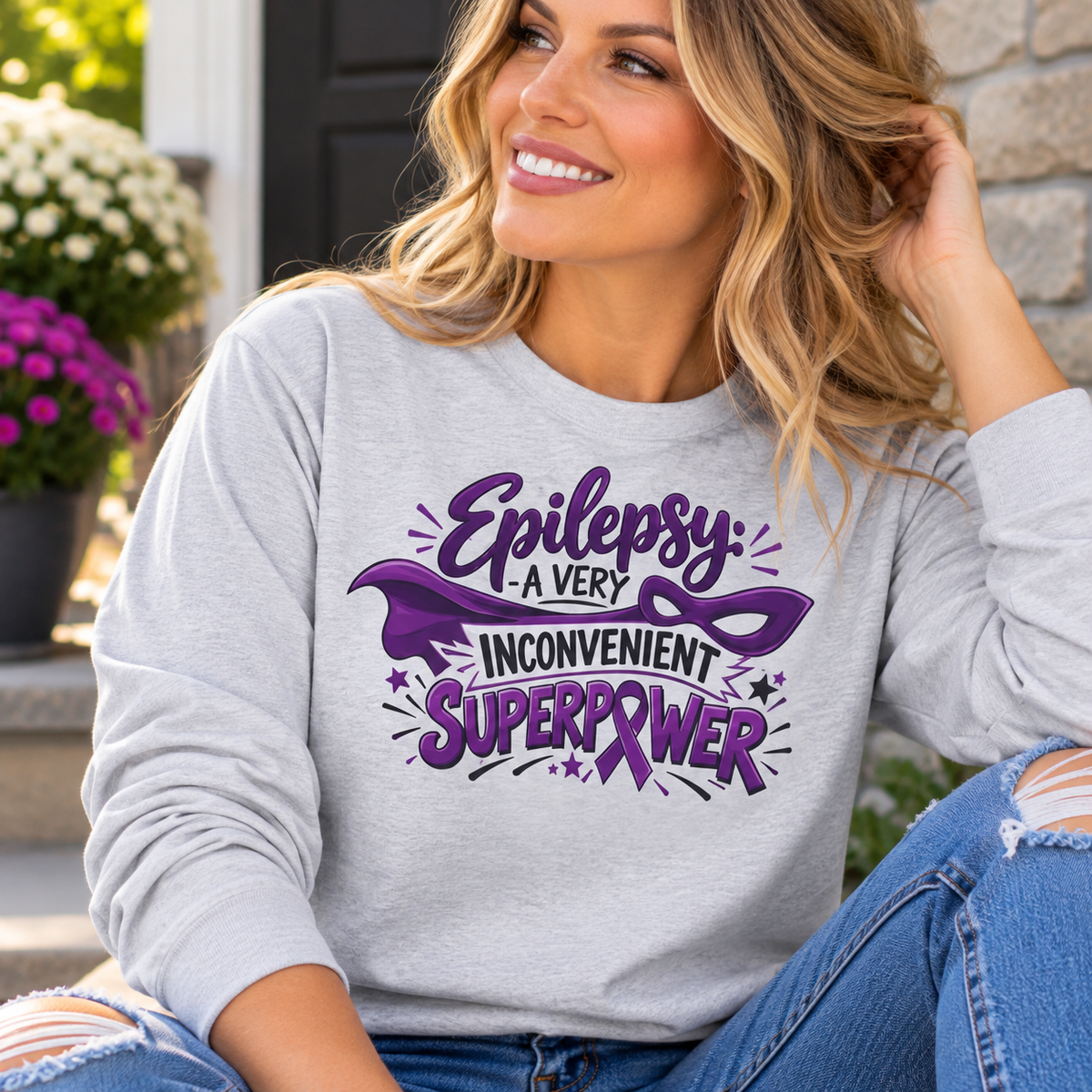 Epilepsy: A Very Inconvenient Superpower Long Sleeve Shirt | Funny Epilepsy Awareness Tee