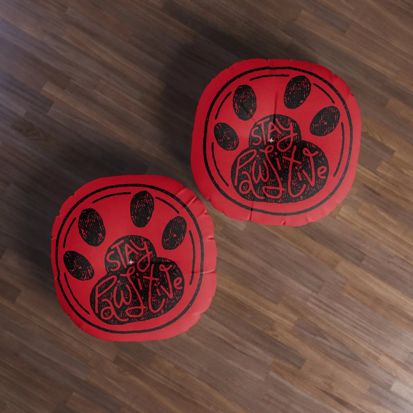 Stay Paw-sitive Round Tufted Floor Pillow for Pet Lovers Printify