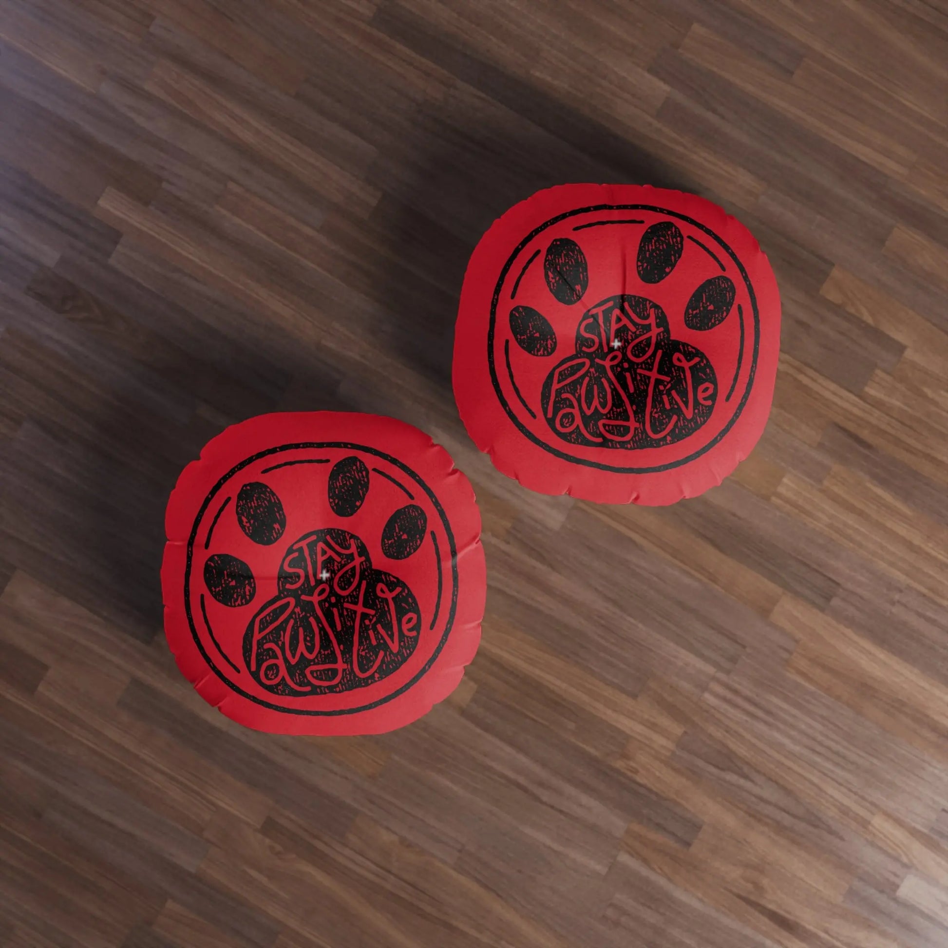 Stay Paw-sitive Round Tufted Floor Pillow for Pet Lovers Printify