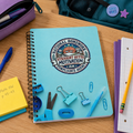 Notebook sitting on a student's desk.