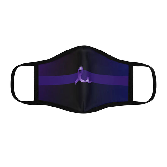 Stylish Fitted Polyester Face Mask with Purple Epilepsy Ribbon Design Printify