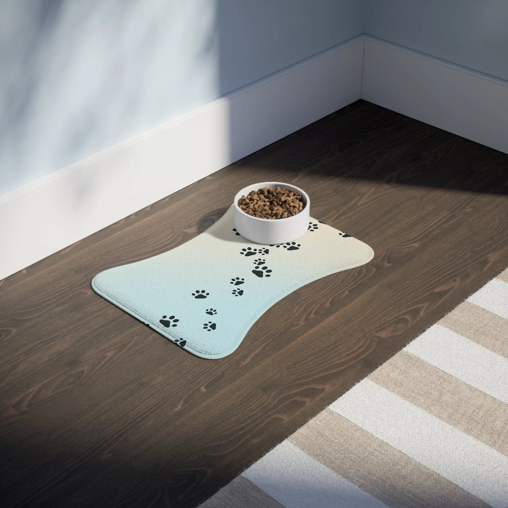 Stylish Pet Feeding Mat – Paw Print Design Printify