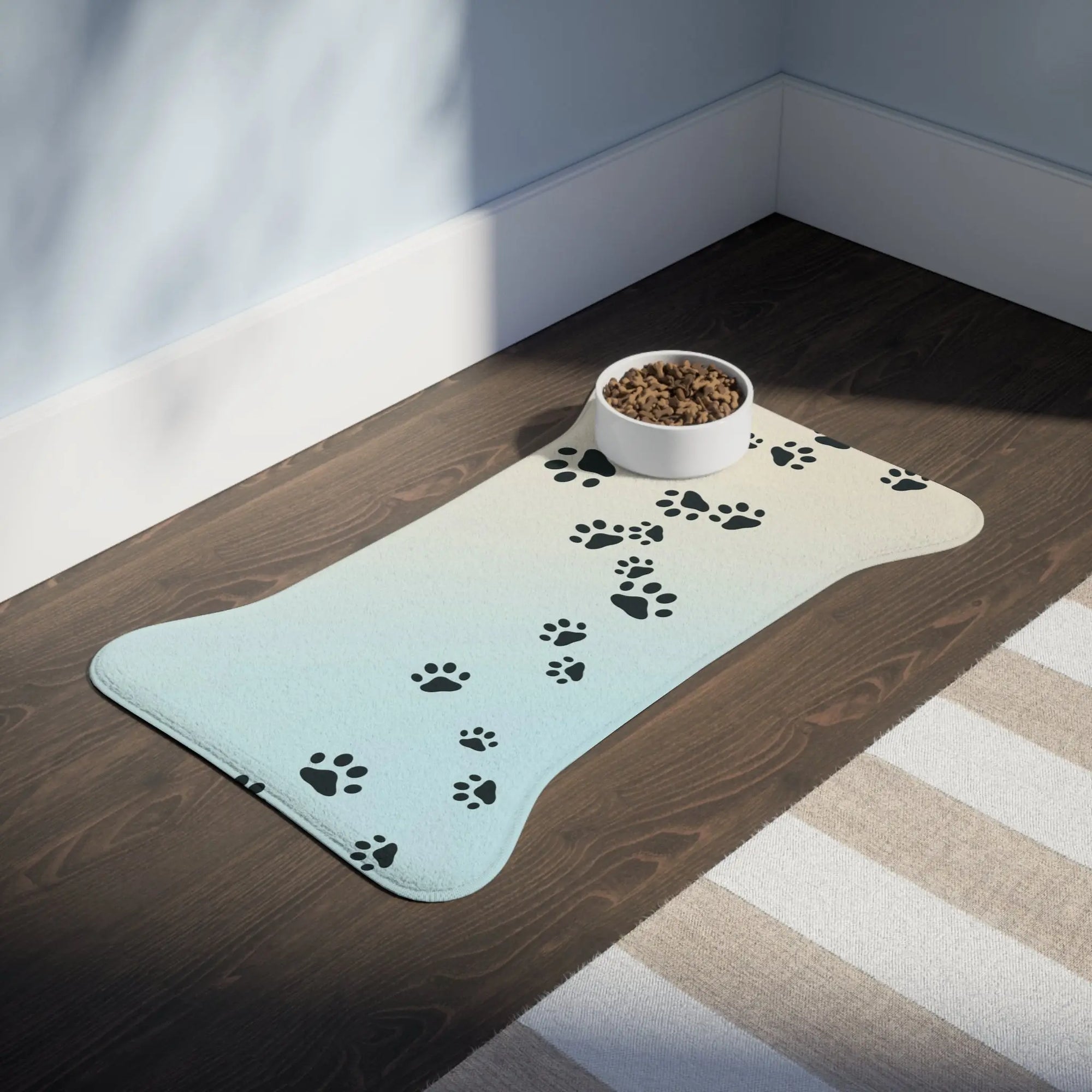 Stylish Pet Feeding Mat – Paw Print Design Printify