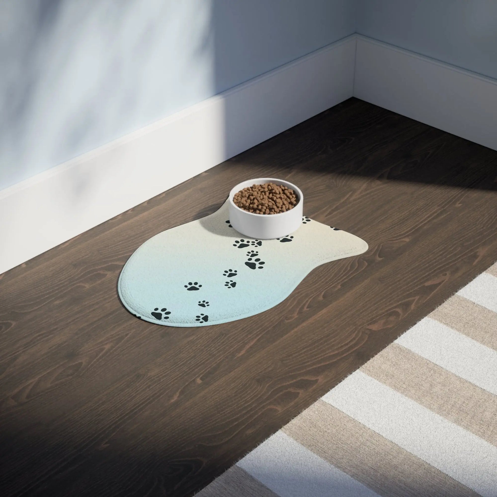 Stylish Pet Feeding Mat – Paw Print Design Printify