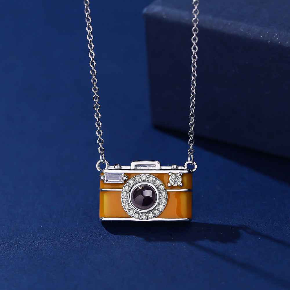 Custom Photo Projection Necklace – Camera Pendant | “Look Closer” Gift