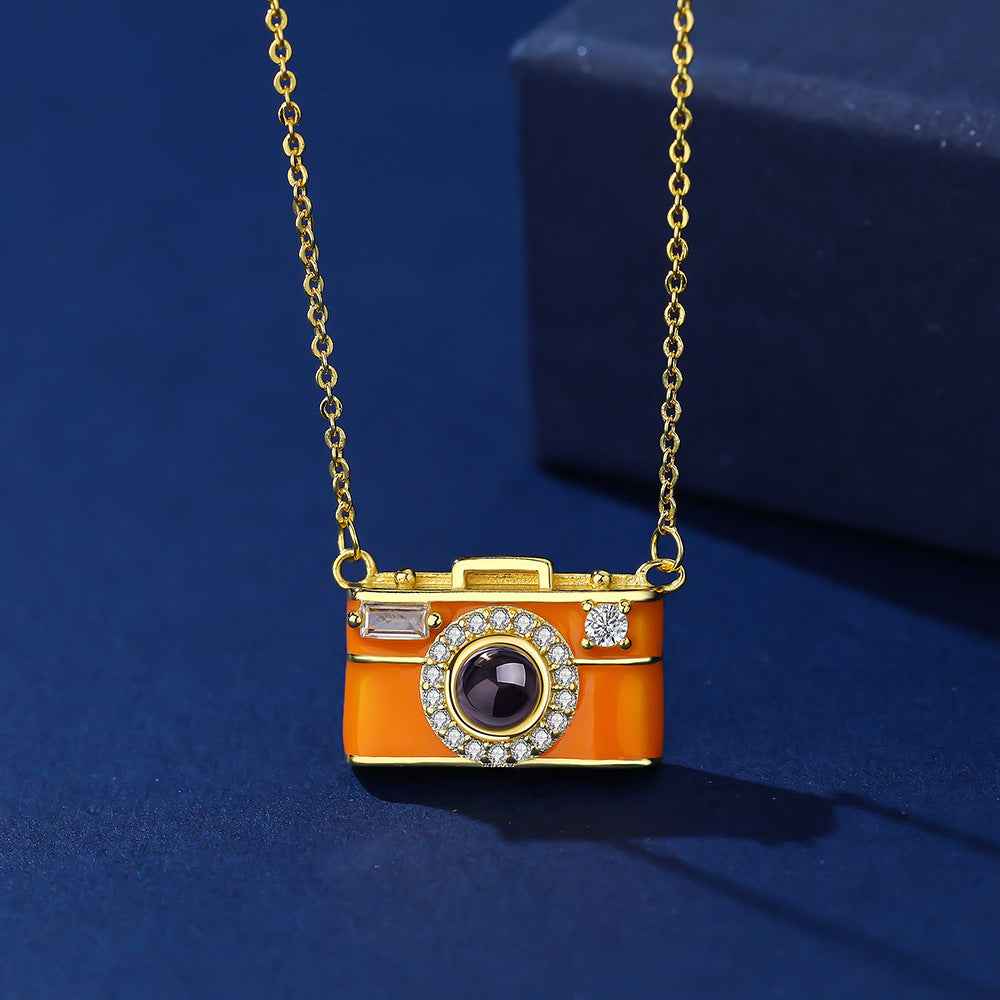 Custom Photo Projection Necklace – Camera Pendant | “Look Closer” Gift