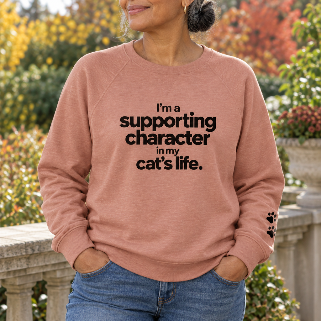 Supporting Character Cat Sweatshirt | French Terry Women's Crewneck