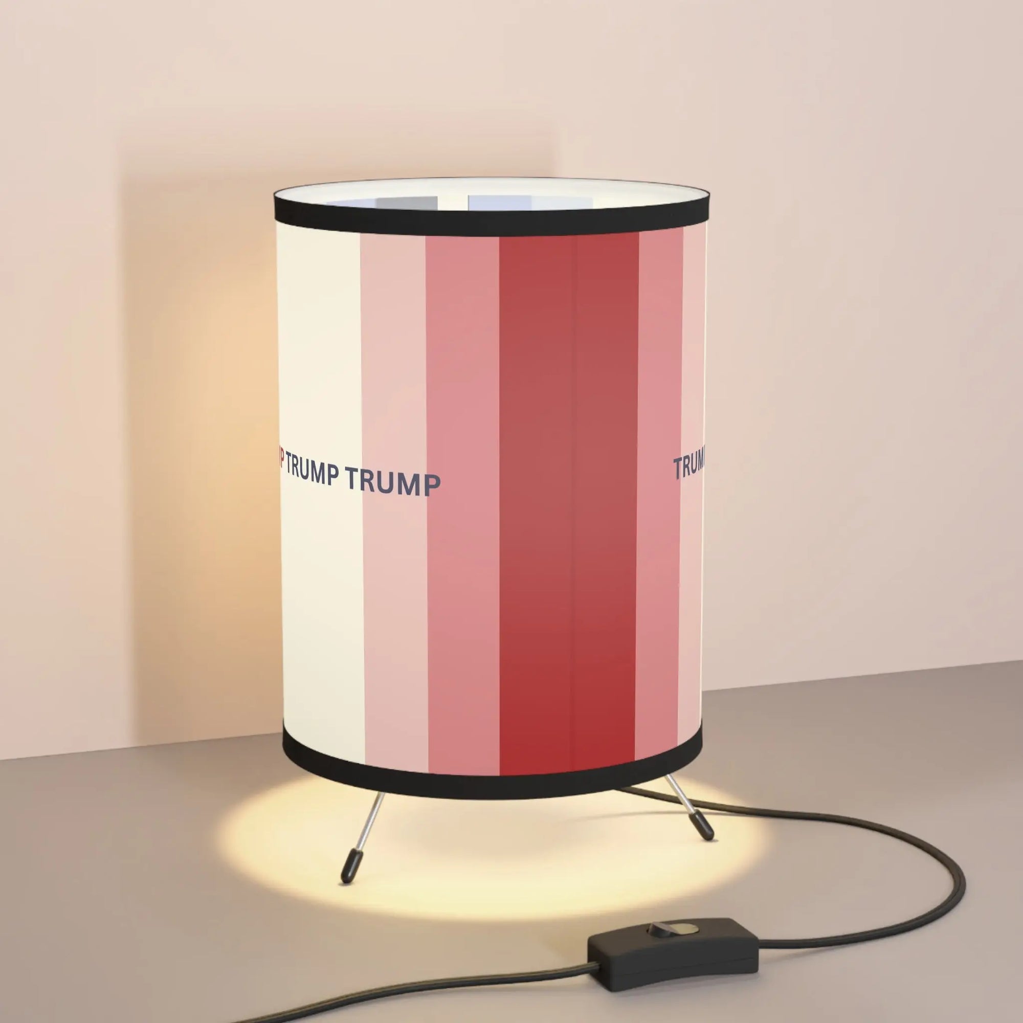 Trump-Themed Tripod Lamp with High-Res Printed Shade - Perfect for Home Decor Printify