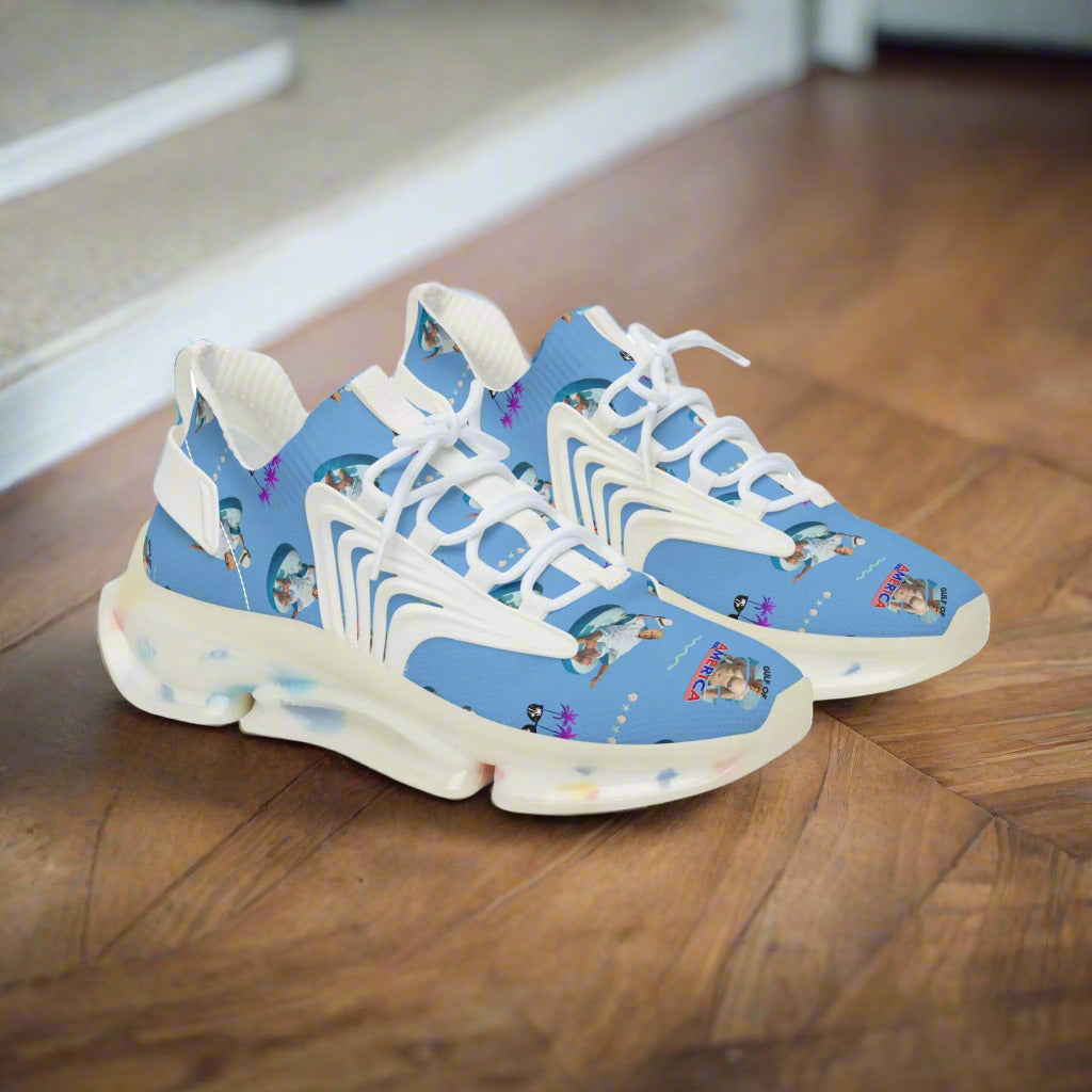 Women's Fun Trump on the Gulf of America Mesh Sneakers Printify