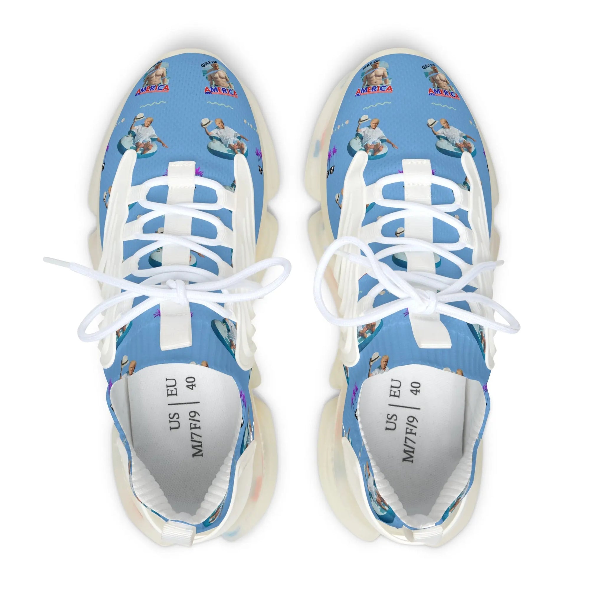 Women's Fun Trump on the Gulf of America Mesh Sneakers Printify