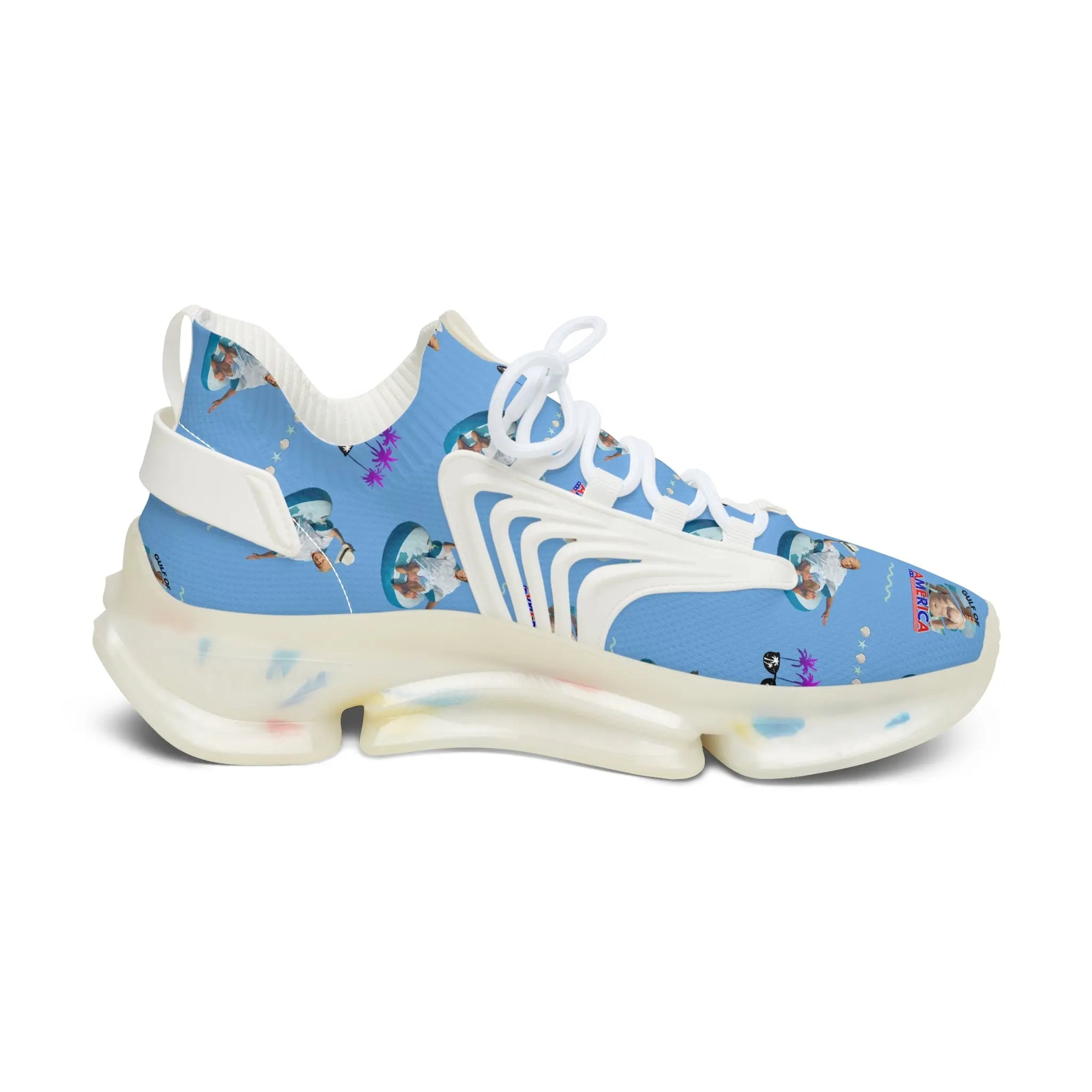 Women's Fun Trump on the Gulf of America Mesh Sneakers Printify