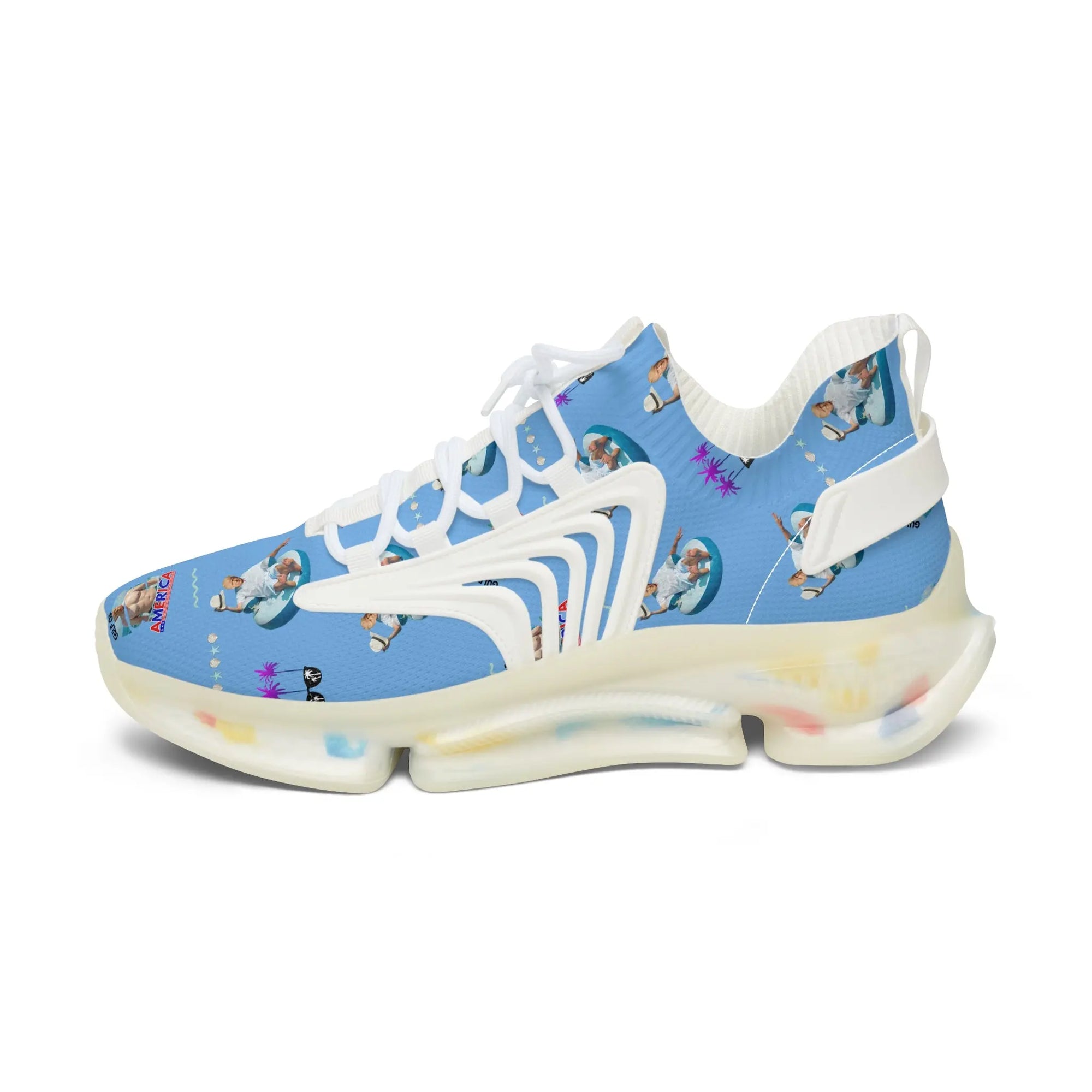 Women's Fun Trump on the Gulf of America Mesh Sneakers Printify