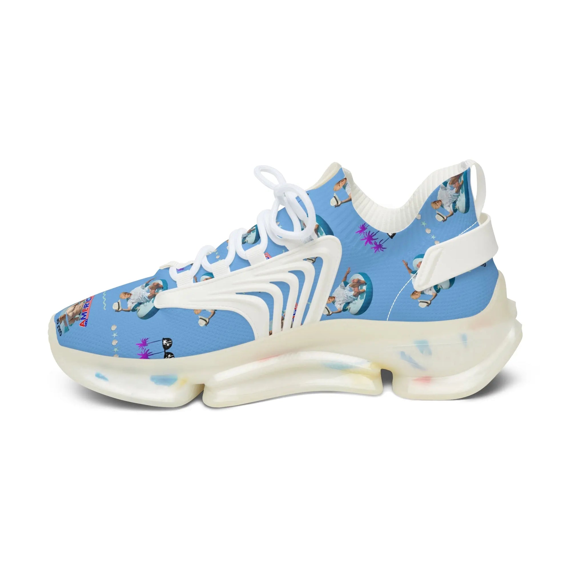 Women's Fun Trump on the Gulf of America Mesh Sneakers Printify