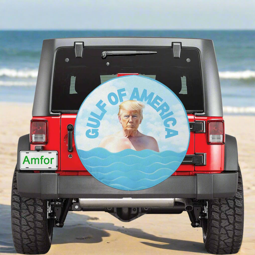 Trump in the Gulf Spare Tire Cover (Large)(17")
