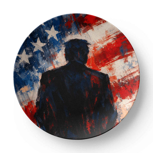 Abstract Americana Silhouette 10” Dinner Plate – Patriotic Statement Tableware - Tableware, Plates - EpiAl's Shop