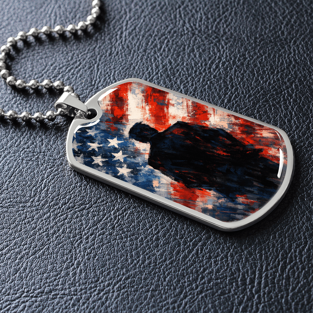 Abstract Americana Silhouette Dog Tag Necklace – Patriotic Statement Pendant - Jewelry, Necklaces - EpiAl's Shop