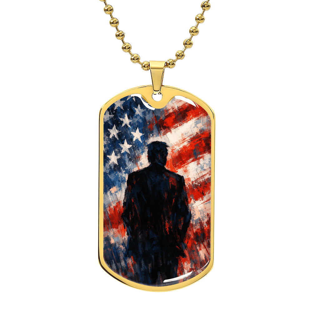 Abstract Americana Silhouette Dog Tag Necklace – Patriotic Statement Pendant - Jewelry, Necklaces - EpiAl's Shop