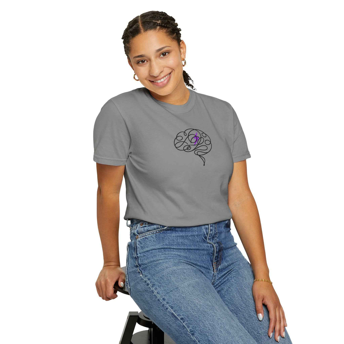 Abstract Brain Line Art T-Shirt – Epilepsy Awareness Edition - Clothing, Unisex, T-Shirts - EpiAl's Shop