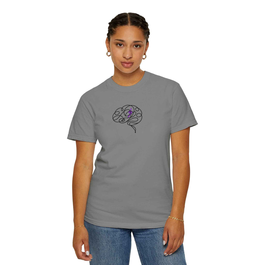 Abstract Brain Line Art T-Shirt – Epilepsy Awareness Edition - Clothing, Unisex, T-Shirts - EpiAl's Shop