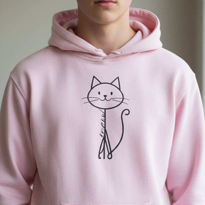 Adorable Stick Cat Youth Hoodie - Clothing, Kids & Infants - EpiAl's Shop