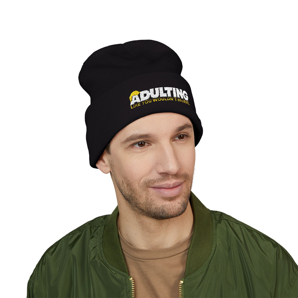 Adulting, Like You Wouldn’t Believe – Cuffed Knit Beanie - Hats, Beanie - EpiAl's Shop