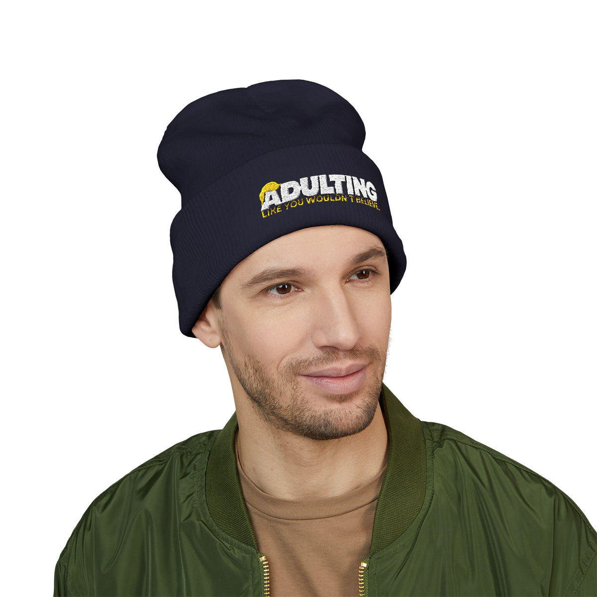 Adulting, Like You Wouldn’t Believe – Cuffed Knit Beanie - Hats, Beanie - EpiAl's Shop