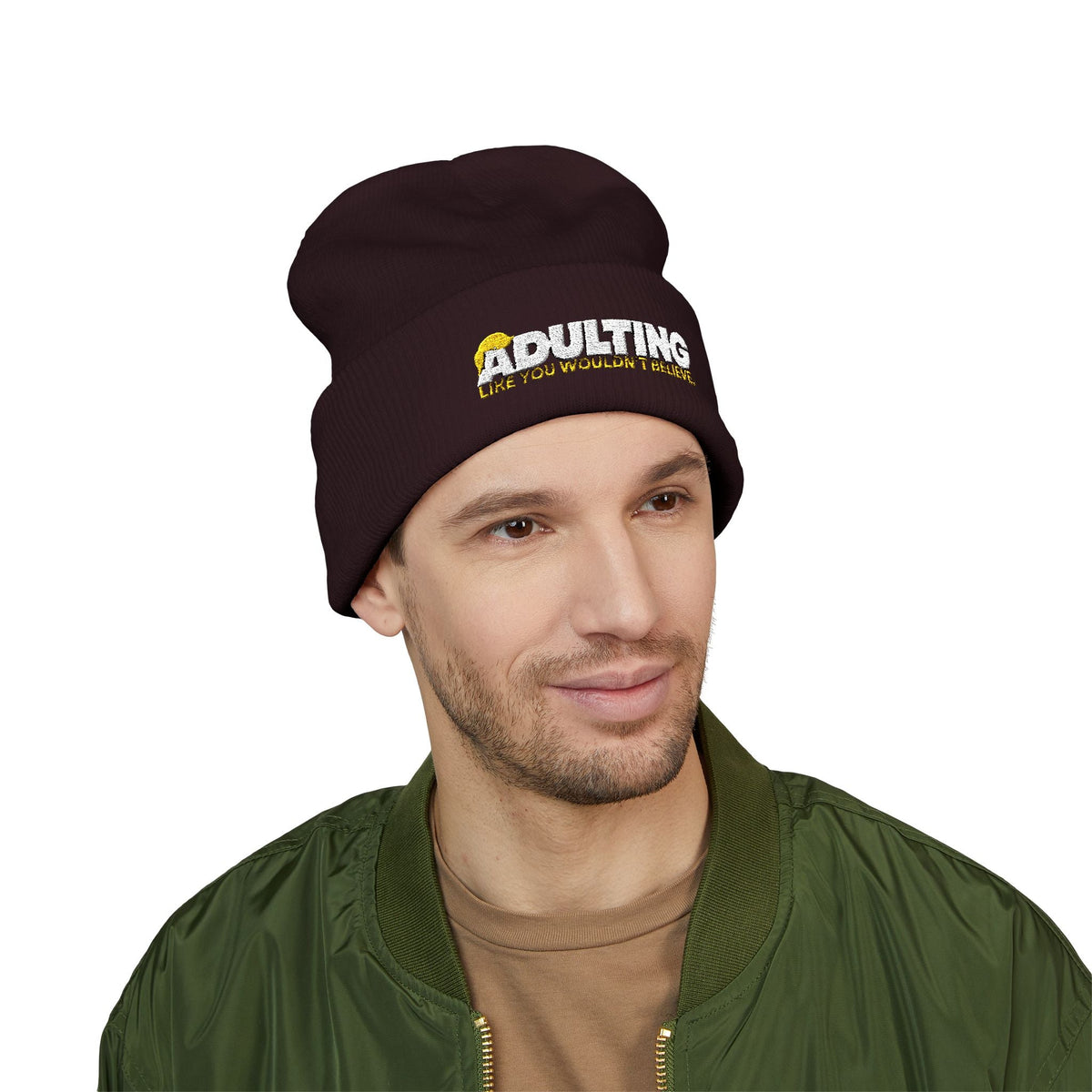 Adulting, Like You Wouldn’t Believe – Cuffed Knit Beanie - Hats, Beanie - EpiAl's Shop
