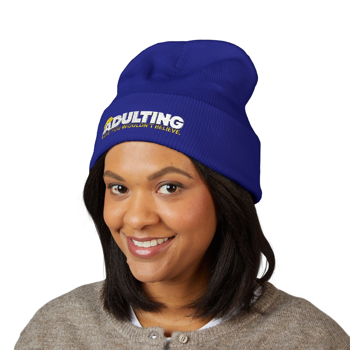Adulting, Like You Wouldn’t Believe – Cuffed Knit Beanie - Hats, Beanie - EpiAl's Shop