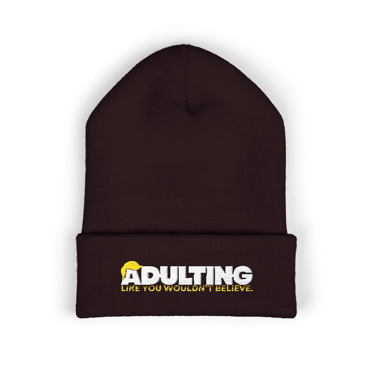 Adulting, Like You Wouldn’t Believe – Cuffed Knit Beanie - Hats, Beanie - EpiAl's Shop