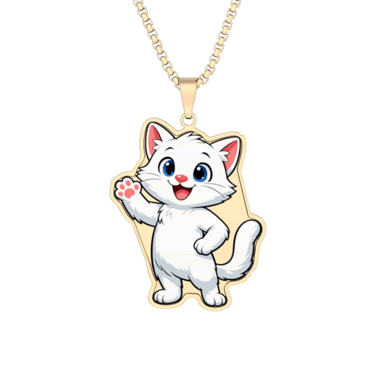 Al the White Cat Pendant Necklace | Cute Cartoon Cat Charm Jewelry - Jewelry, Necklaces - EpiAl's Shop