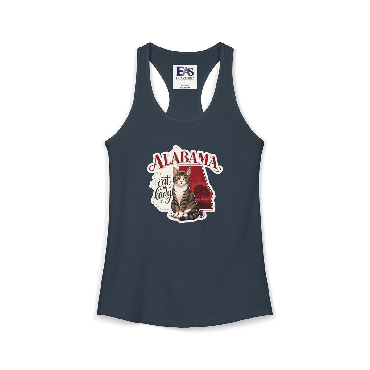 Alabama Cat Lady Women’s Racerback Tank Top - Clothing, Women, T-Shirts, Sleeveless Tanks - EpiAl's Shop