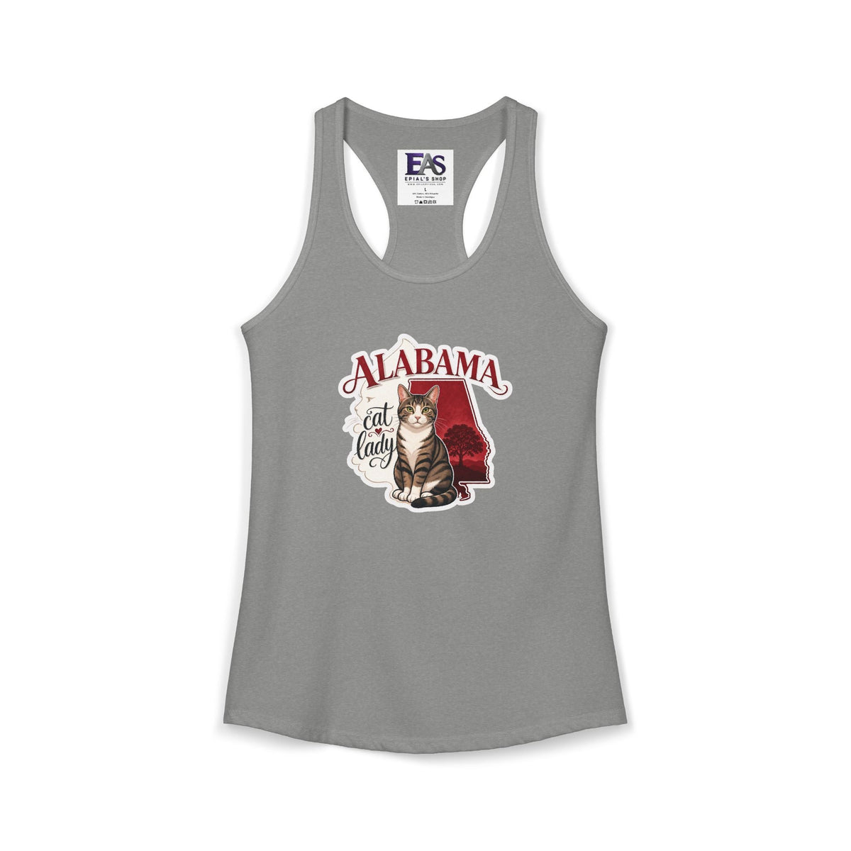 Alabama Cat Lady Women’s Racerback Tank Top - Clothing, Women, T-Shirts, Sleeveless Tanks - EpiAl's Shop