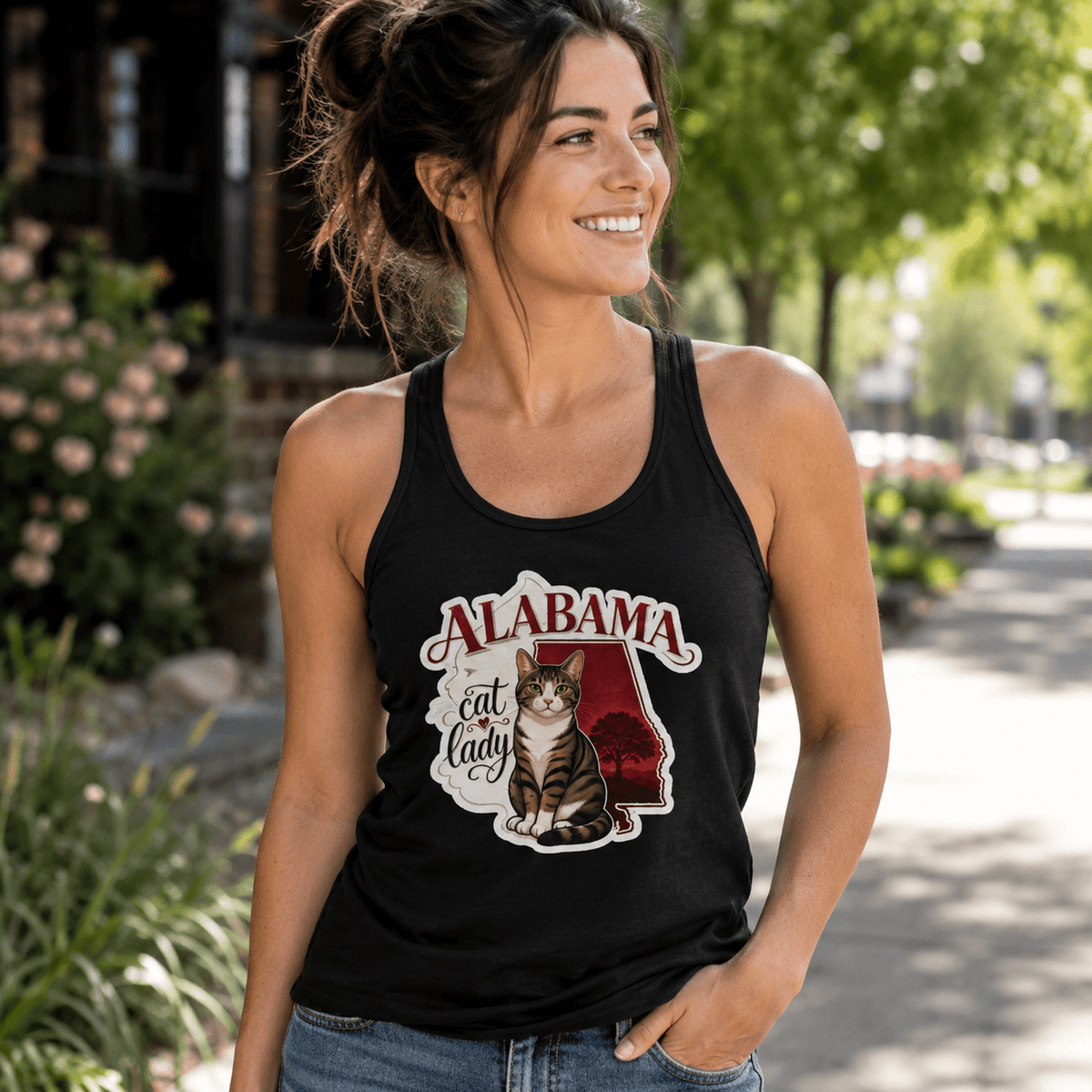 Alabama Cat Lady Women’s Racerback Tank Top - Clothing, Women, T-Shirts, Sleeveless Tanks - EpiAl's Shop