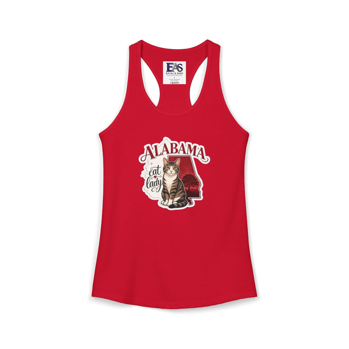 Alabama Cat Lady Women’s Racerback Tank Top - Clothing, Women, T-Shirts, Sleeveless Tanks - EpiAl's Shop
