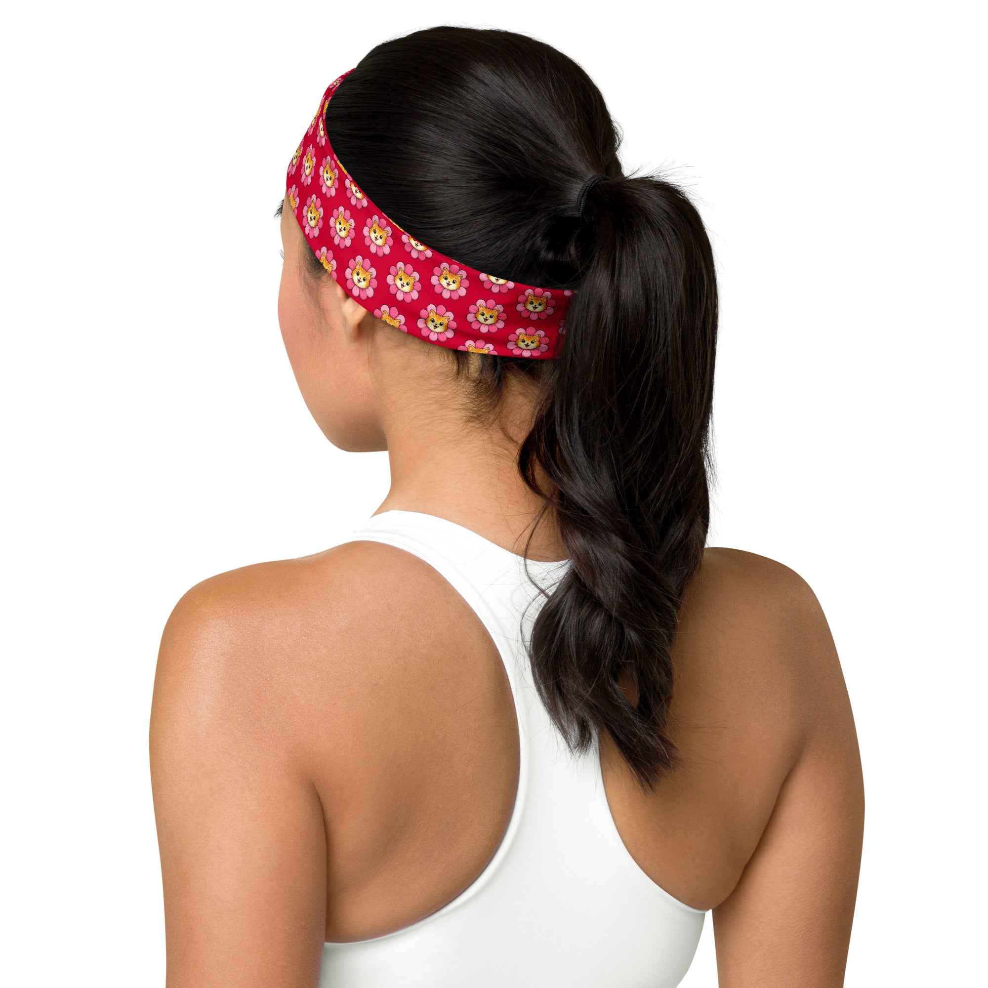Pink Cat Chaos Headband | Stretchy Workout Hair Band for Cat Lovers