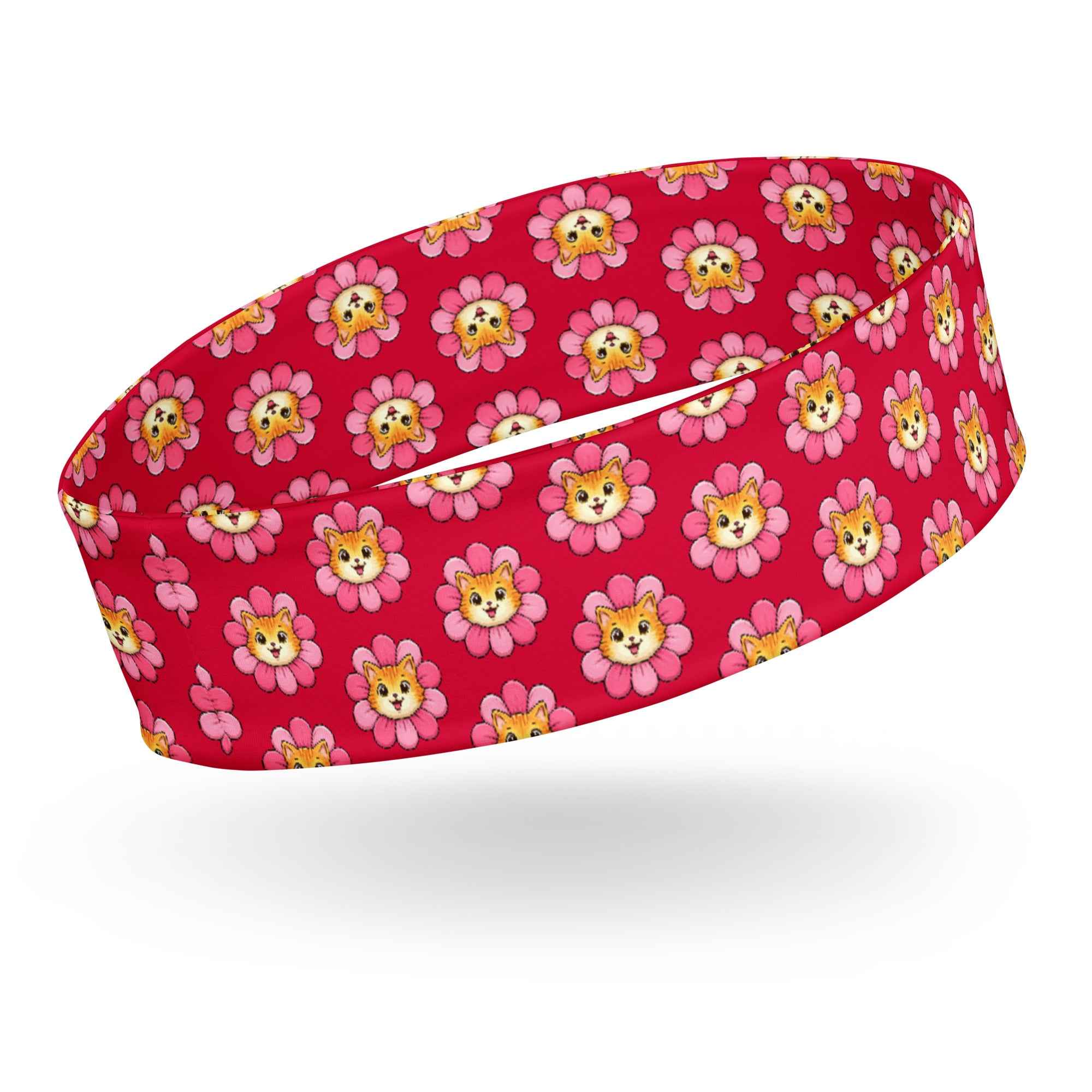 Pink Cat Chaos Headband | Stretchy Workout Hair Band for Cat Lovers