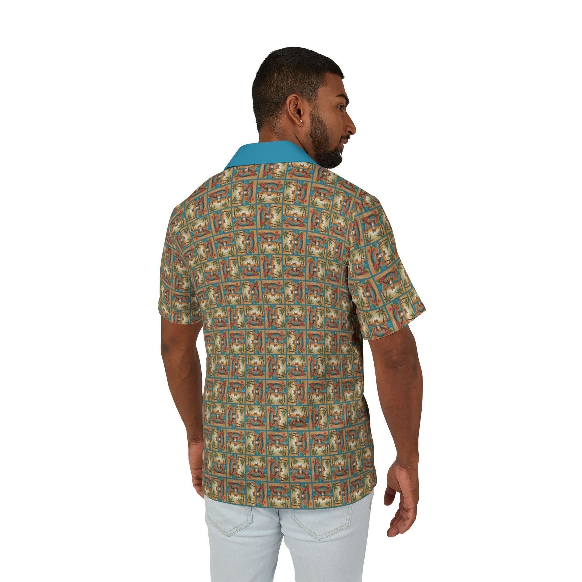 Aloha Cat Men's Hawaiian Camp Shirt - Clothing, Hawaiian Style Shirts - EpiAl's Shop