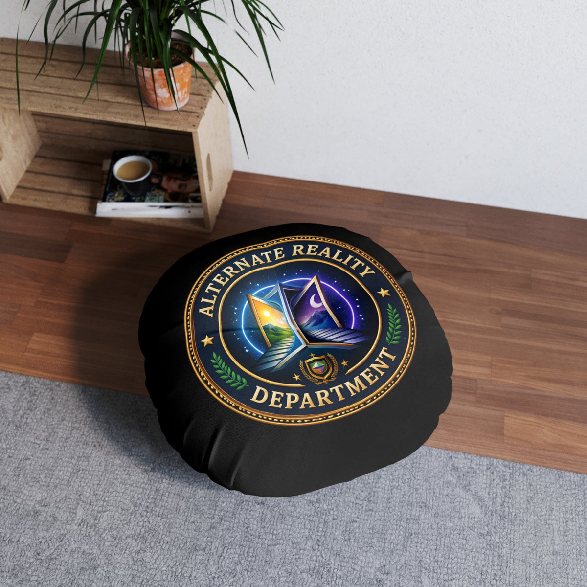 Alternate Reality Department Round Floor Pillow – Political Satire Statement Cushion (26” or 30”) - Decor, Pillows, Floor - EpiAl's Shop