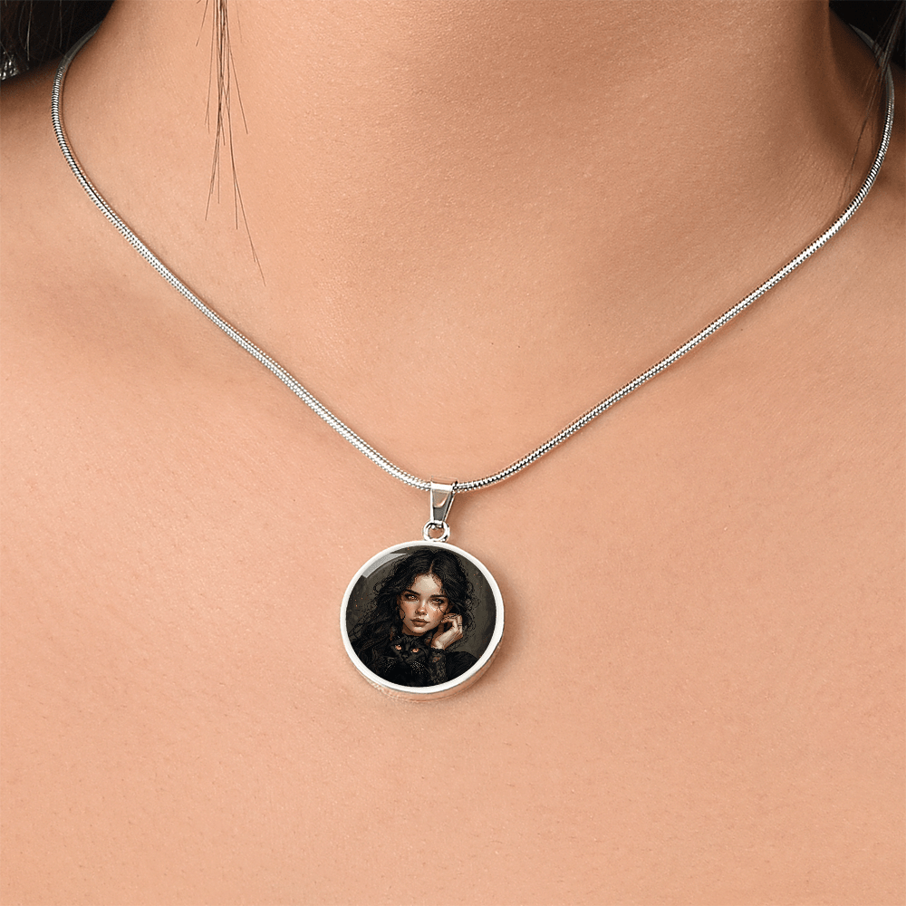 Amber Eyed Cat Lady & Cat Necklace - Jewelry, Necklaces - EpiAl's Shop