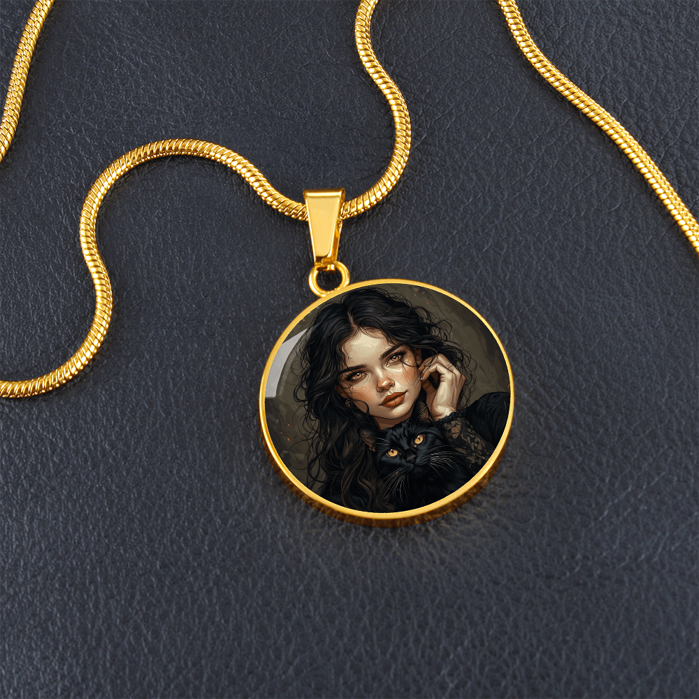 Amber Eyed Cat Lady & Cat Necklace - Jewelry, Necklaces - EpiAl's Shop