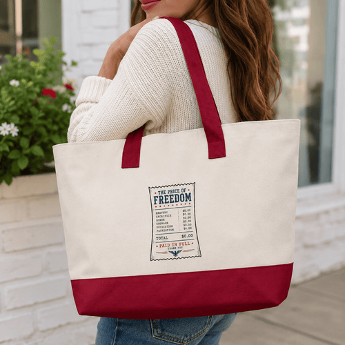 America 250 Canvas Zip Tote Bag – Freedom Receipt Large Cotton Carryall - Bags, Carryall - EpiAl's Shop