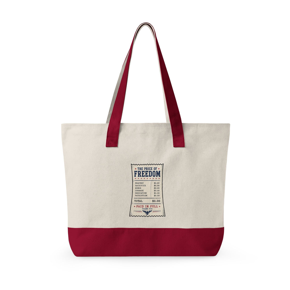 America 250 Canvas Zip Tote Bag – Freedom Receipt Large Cotton Carryall - Bags, Carryall - EpiAl's Shop