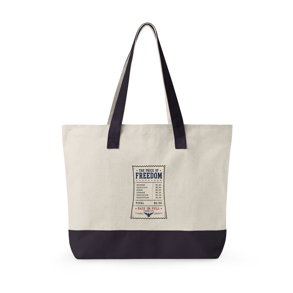 America 250 Canvas Zip Tote Bag – Freedom Receipt Large Cotton Carryall - Bags, Carryall - EpiAl's Shop