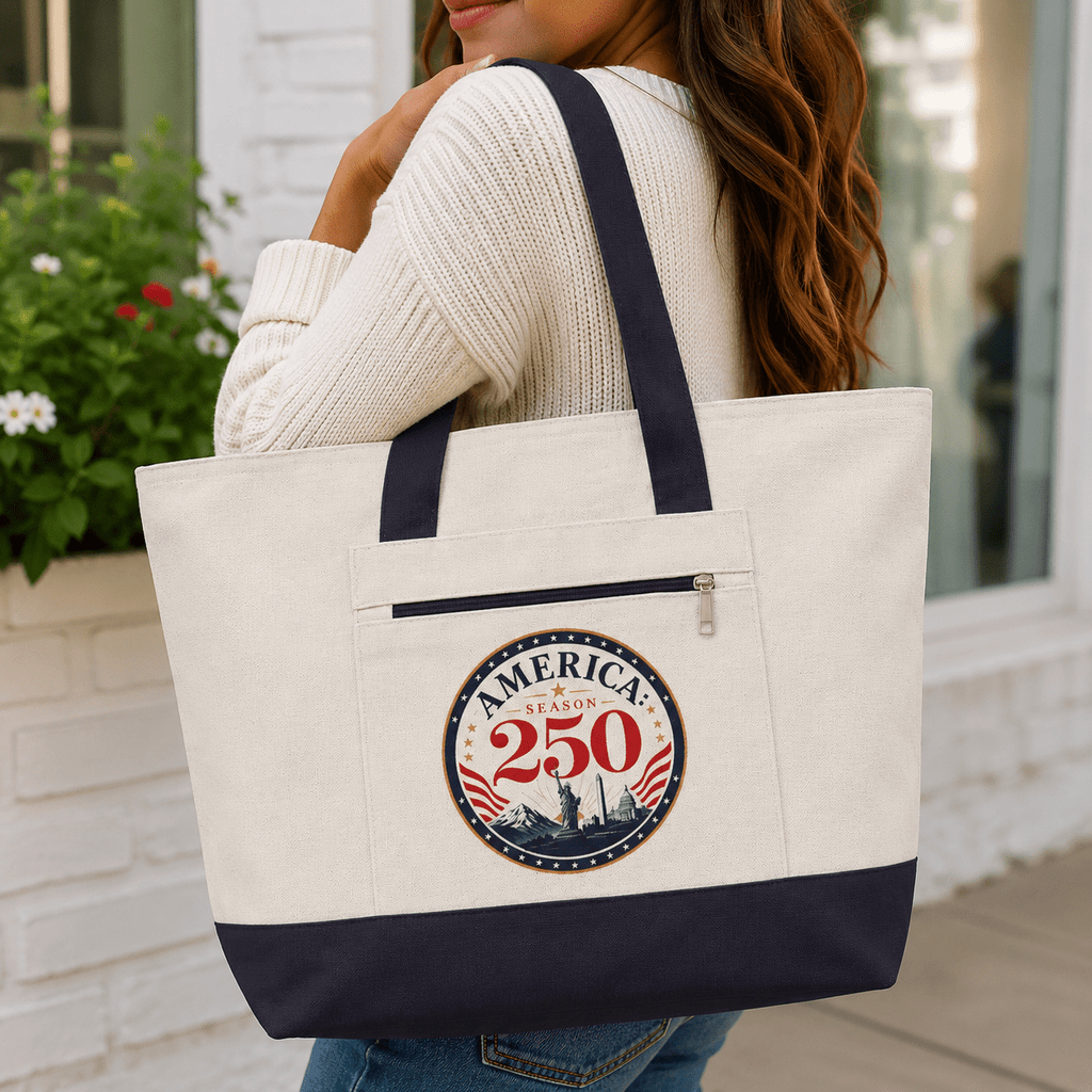 America 250 Canvas Zip Tote Bag – Freedom Receipt Large Cotton Carryall - Bags, Carryall - EpiAl's Shop