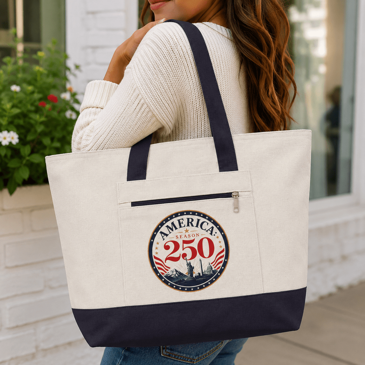 America 250 Canvas Zip Tote Bag – Freedom Receipt Large Cotton Carryall - Bags, Carryall - EpiAl's Shop