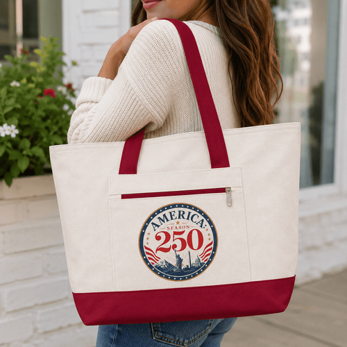 America 250 Canvas Zip Tote Bag – Freedom Receipt Large Cotton Carryall - Bags, Carryall - EpiAl's Shop