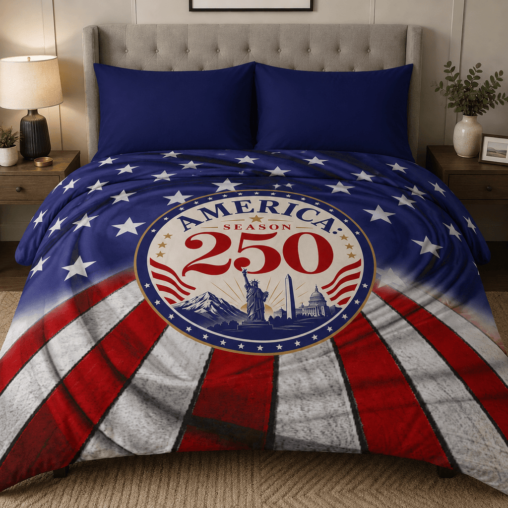 America 250 Cotton Duvet Cover Set | Patriotic Commemorative Bedding Set - Decor, Blankets, Duvet Cover - EpiAl's Shop