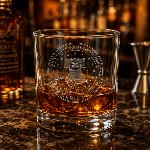 America 250 Liberty Bell Engraved Whiskey Glass - Drinkware, Glasses - EpiAl's Shop